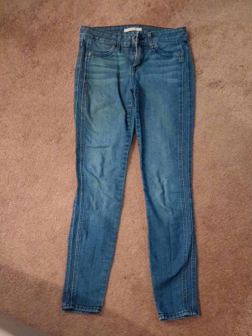 Rich & Skinny Slim Fit Jeans in Medium Blue with Side Stitch